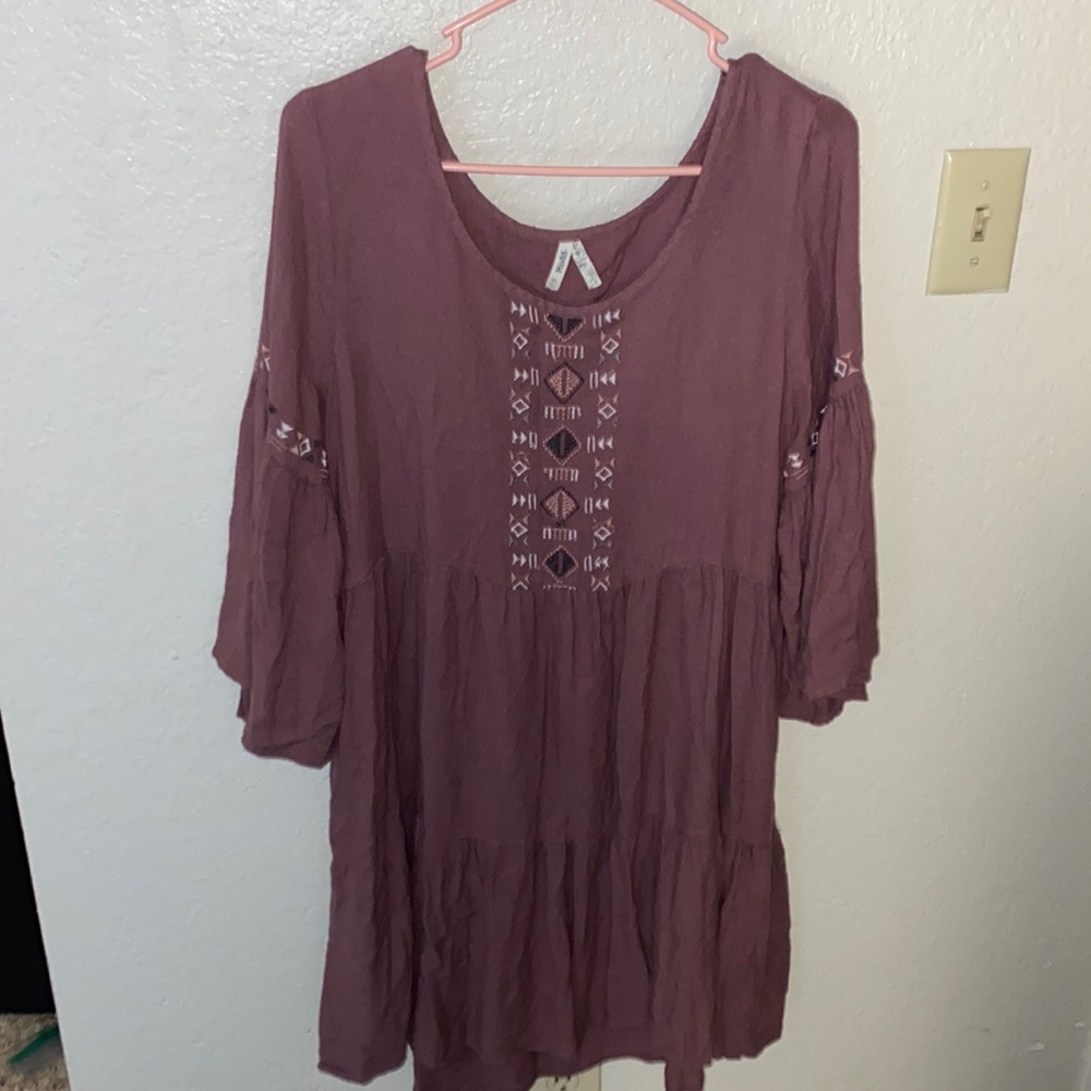 Long sleeve dress,brand Mudd,size XL,boho print,color light purple